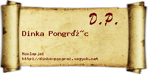 Dinka Pongrác névjegykártya